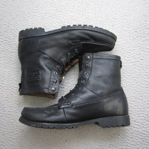 Vintage Polo Ralph Lauren Boots Mens Size 15 Black Ranger Tumbled Leather Lace